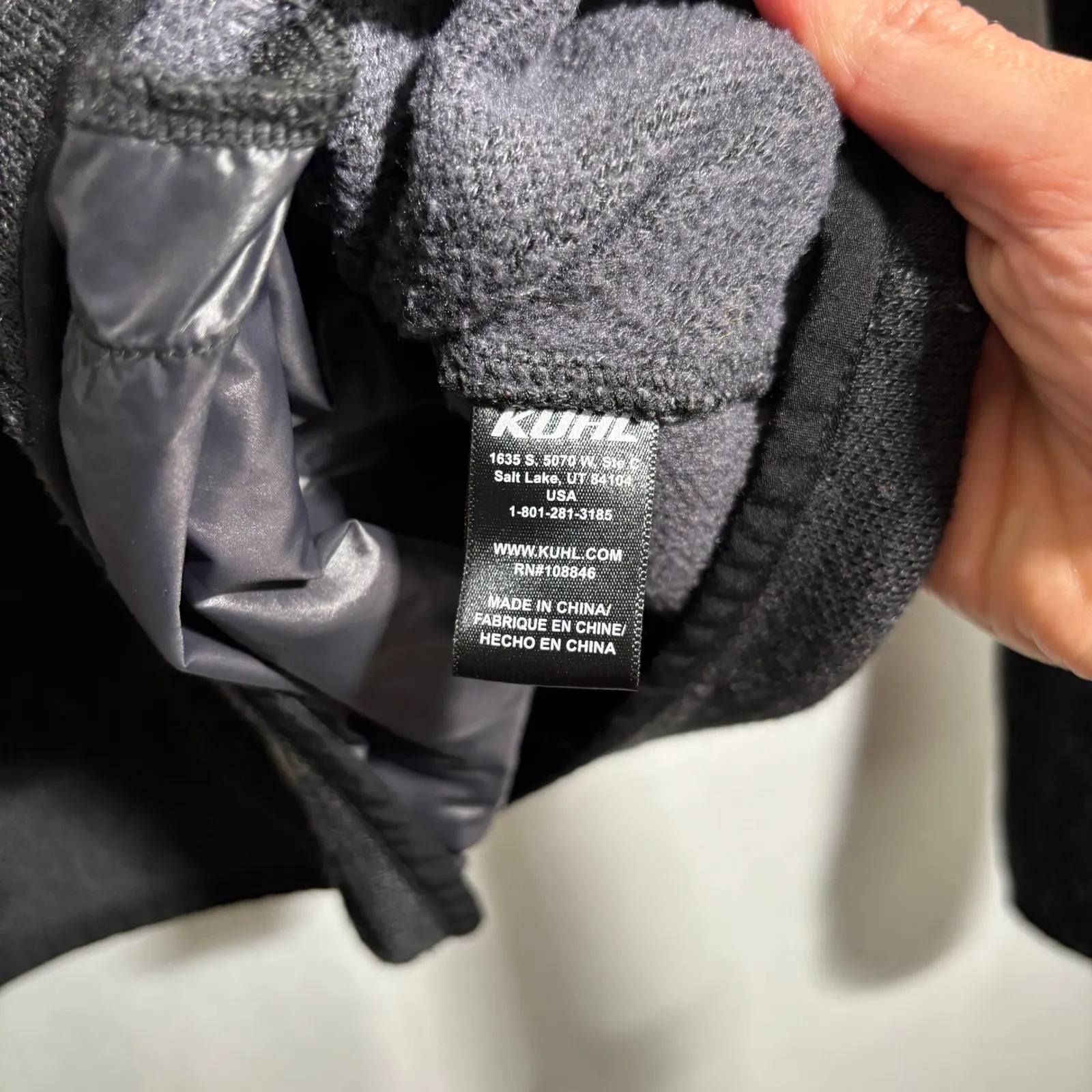 KUHL Winterther FZ Fleece Jacket Full Zip Black Gray Womens XL Wool Blnd Pockets - Image 7