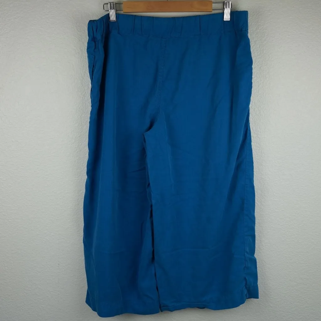 Fresh Produce Clare Seaport Blue Wide Leg‎ Pants Large 100% Tencel - Image 8