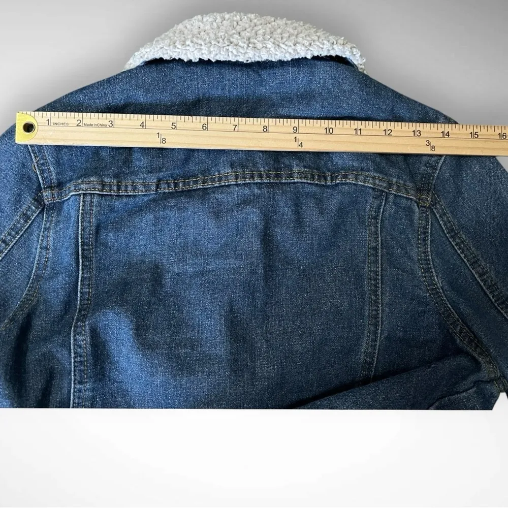 HIGHWAY JEANS Women's Sherpa-Lined Cropped Denim Jacket Medium | EUC - Image 9