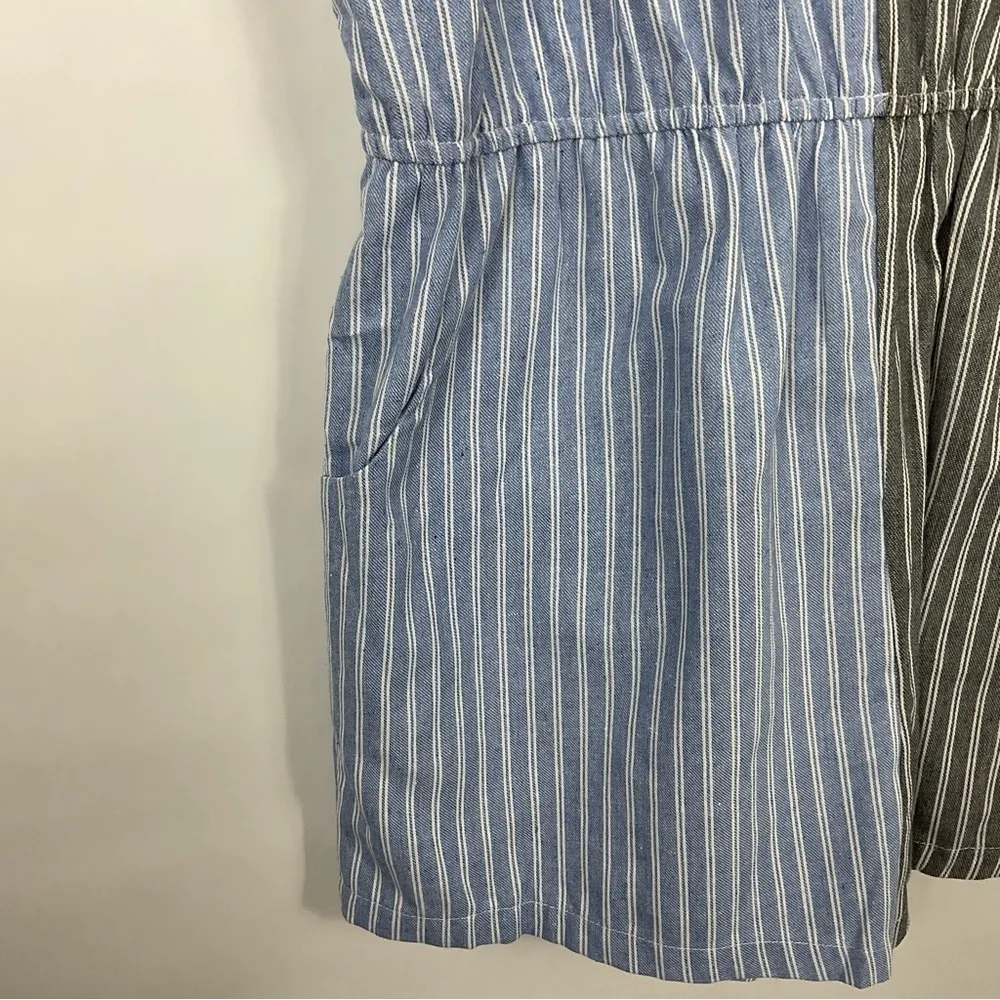 Umgee Colorblock Striped Pocket Romper Size Small - Image 2