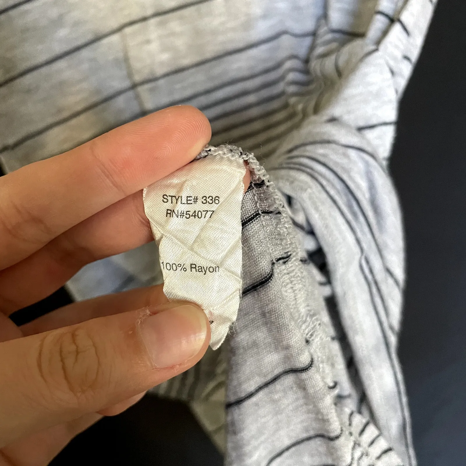 cAbi striped gray scoop neckline long shirt dress women's size medium rayon top - Image 4