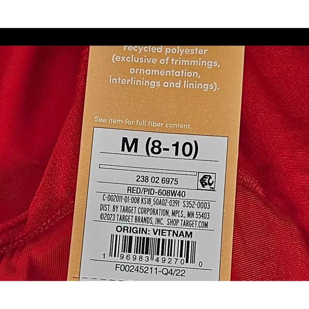 Kona Sol One Shoulder Flounce Bikini Top Removable Pads Red Womens Medium NWT - Image 3