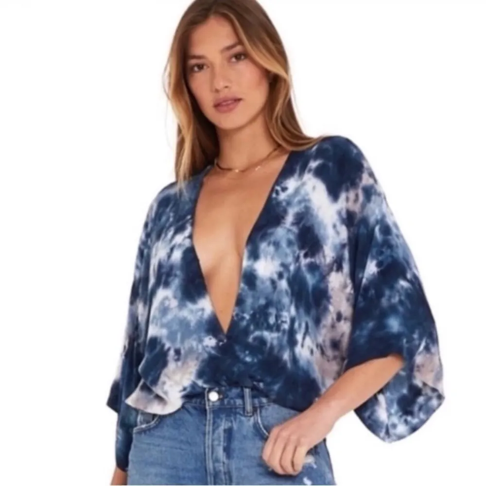 Young Fabulous &‎ Broke Top Flowy Kimono Sleeve Tie Dye sz Small - Image 3