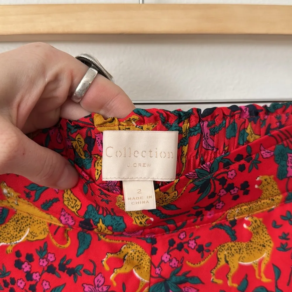 J. Crew Collection 2 Silk Twill Pull-On Pants in Jungle Cat Floral Print - Image 5