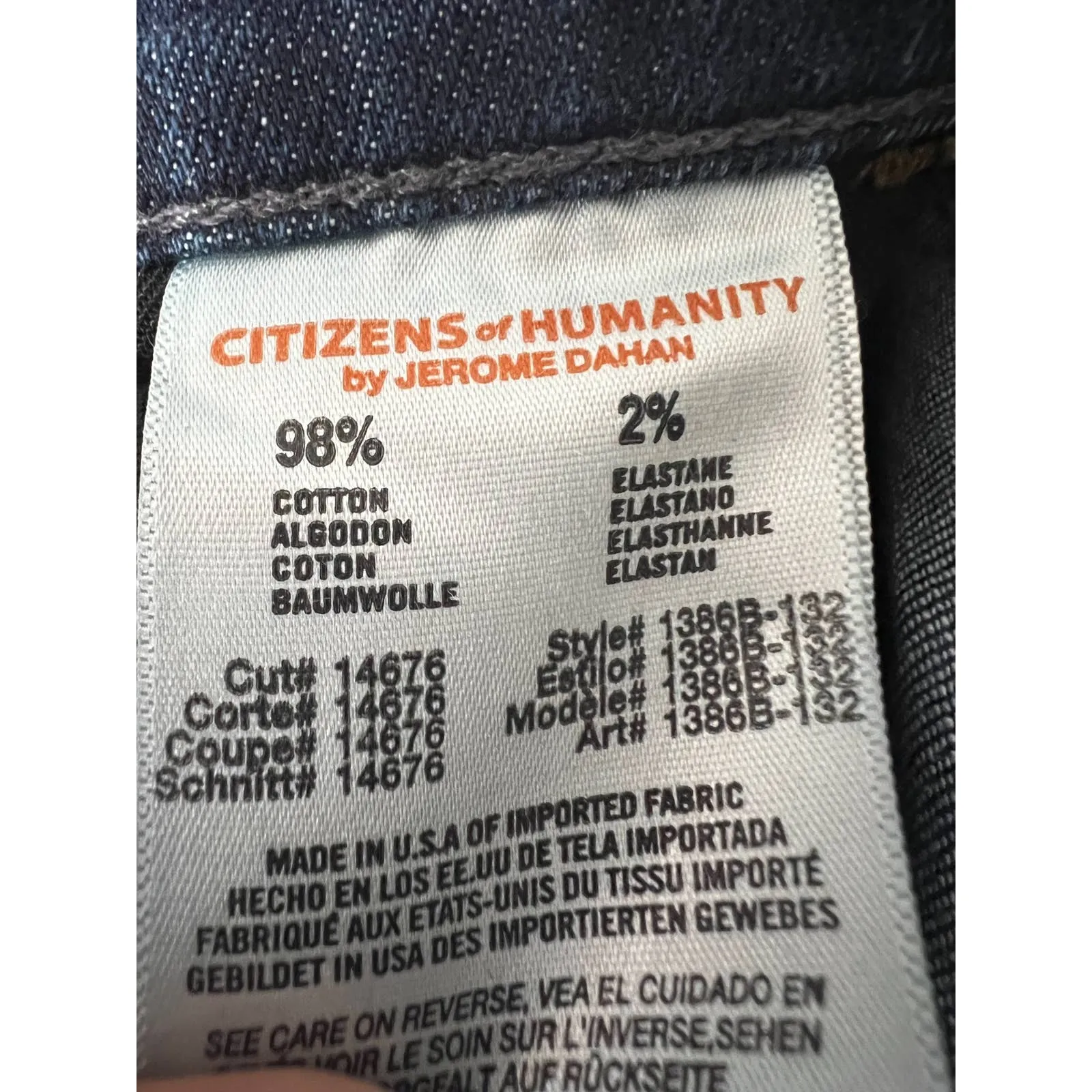 Citizens of Humanity Dani Cropped Straight Jeans Stretch Blue 28 Womens‎ - Image 5