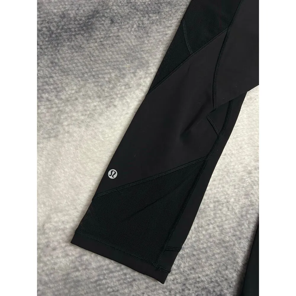 Lululemon Non Reflective 19" Cropped Side Pockets Black Leggings Size 6 Small - Image 3