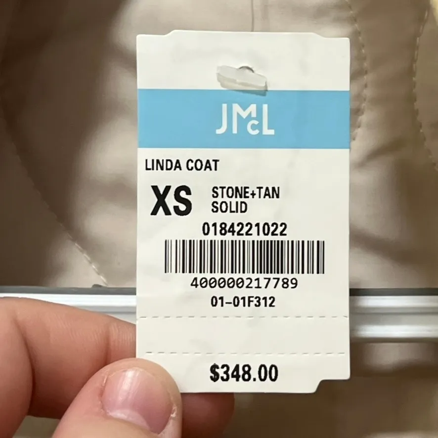 J Mclaughlin Linda Coat XS NWT $348 Quilted Tan Snap Button Color Block Jacket - Image 8