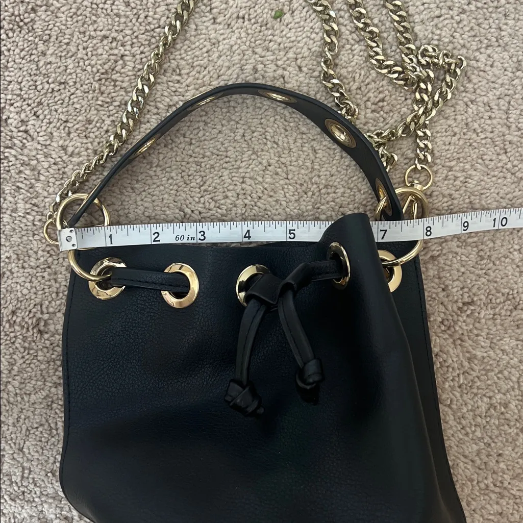 Zara Bucket Purse Bag Removable Gold Chain Strap - Image 10