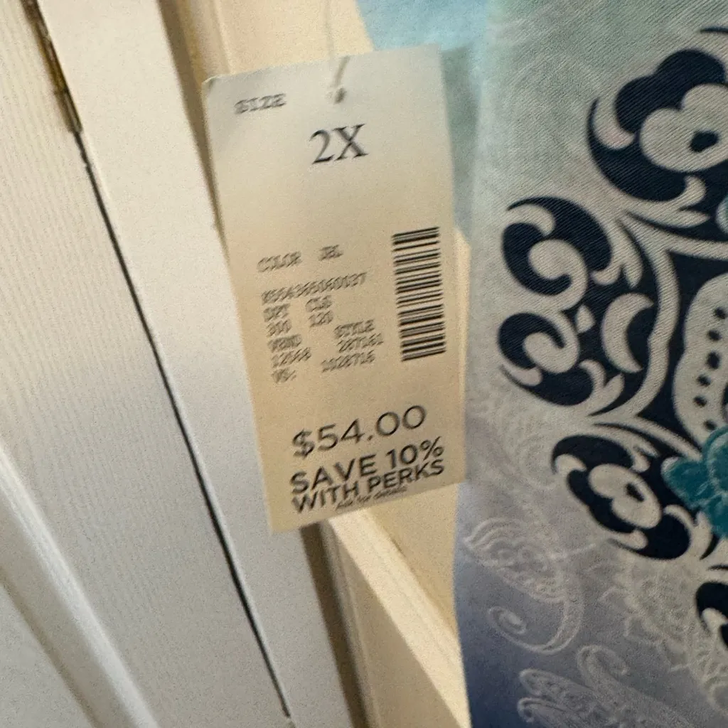 Catherines Teal and Navy Mandala Tank Top - Image 2