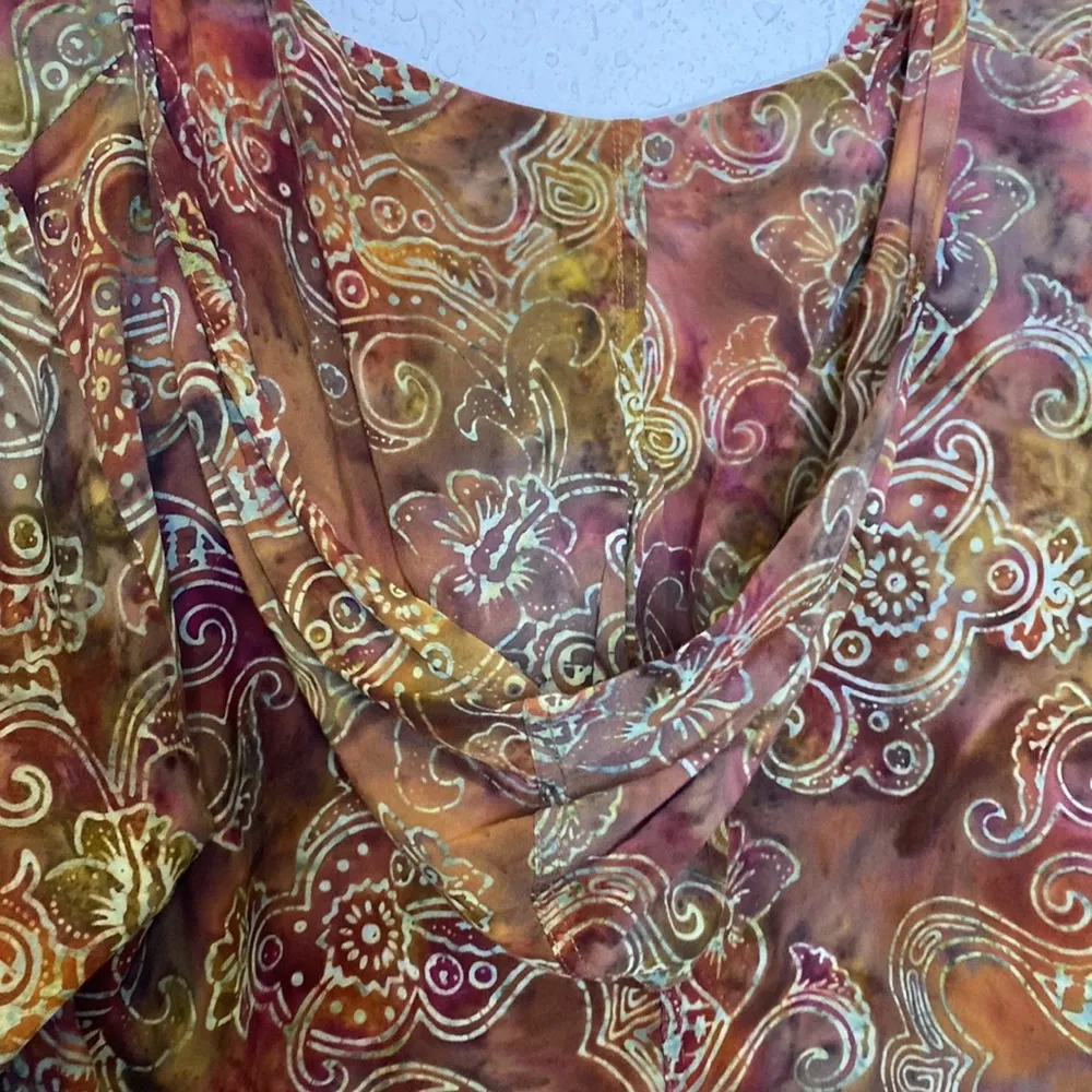 Soft Surroundings My Weekend Woven Pullover Hoodie Boho EUC Size LP Rayon - Image 7