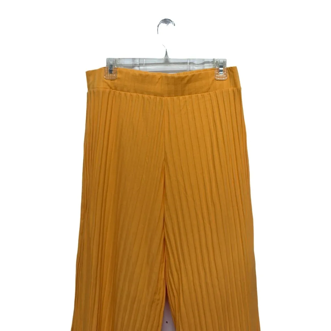 A New Day Orange Pleated Pants Size Medium Pull On Lounge Vacation Cruise - Image 3