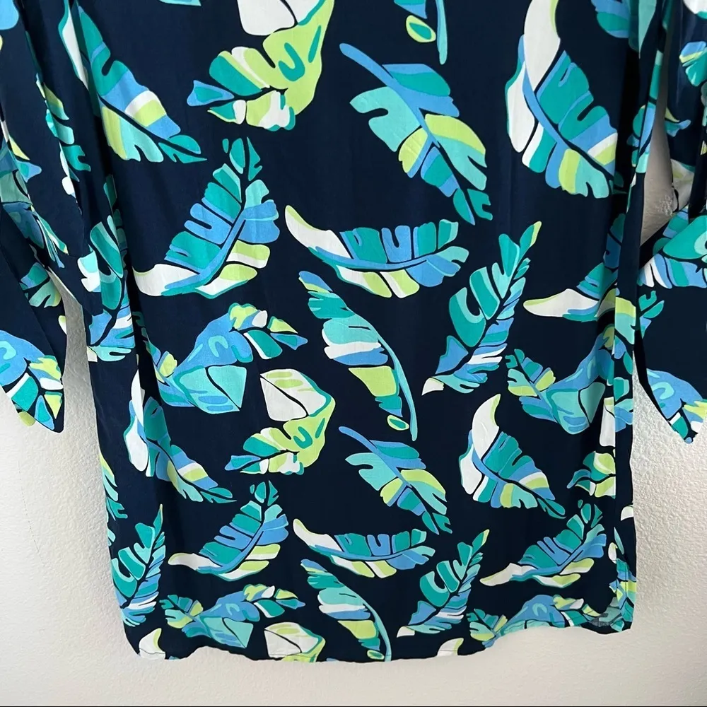 Escapada Living Abstract Tropical Floral Casual Dress Tie Arm Small - Image 7