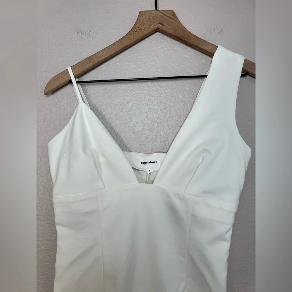 Revolve Superdown Eleanor Mini Asymmetrical Dress in White size Small Bride $78 - Image 8