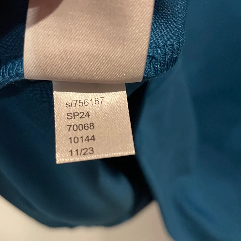 Lou & Grey- NWT Luvstretch Mock Neck Halter Athletic Dress Teal Blue Shelf Bra L - Image 9