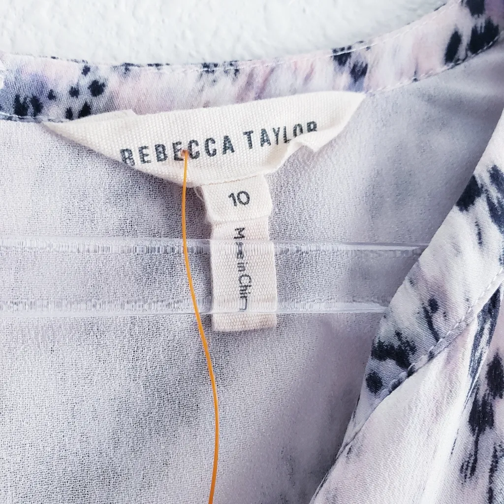 Rebecca Taylor Mini Leopard Lined Sleeveless Dress - Image 9