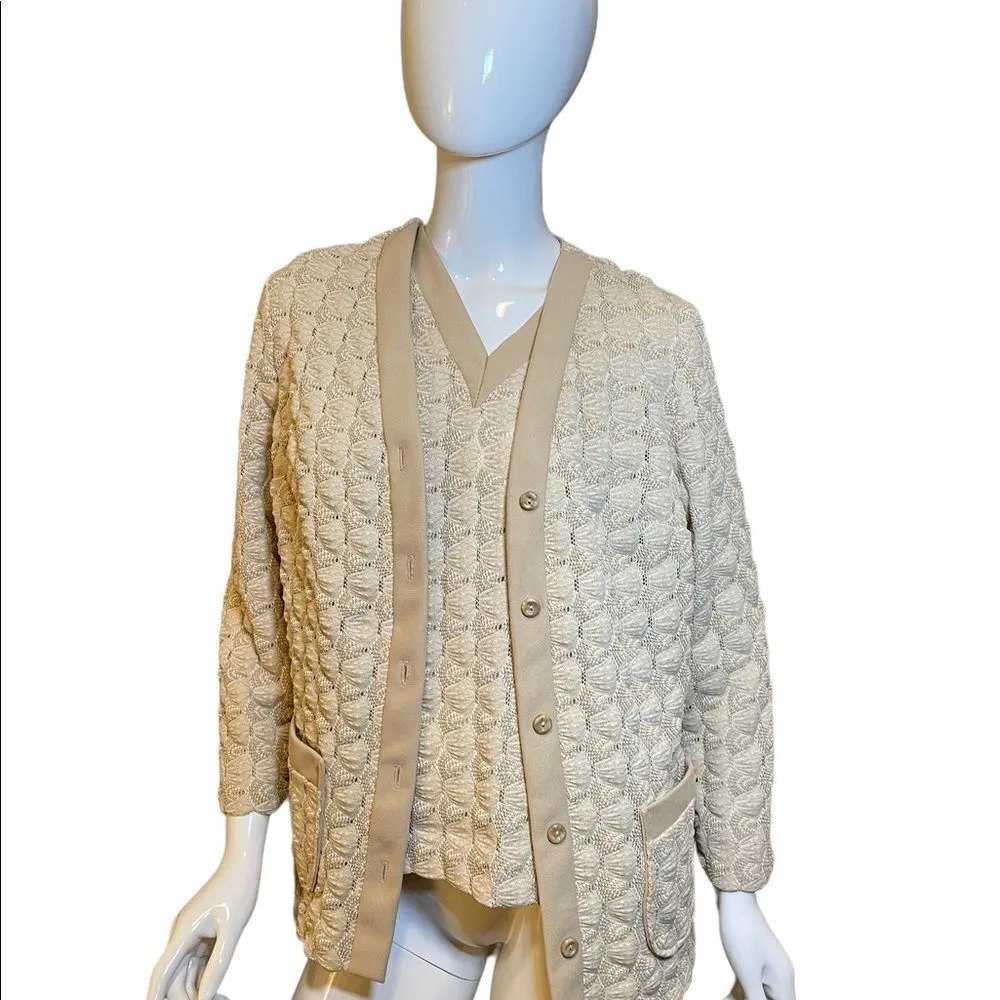 Vintage Lurex Metallic Gold Coordinated Sweater Set Size M - Image 15