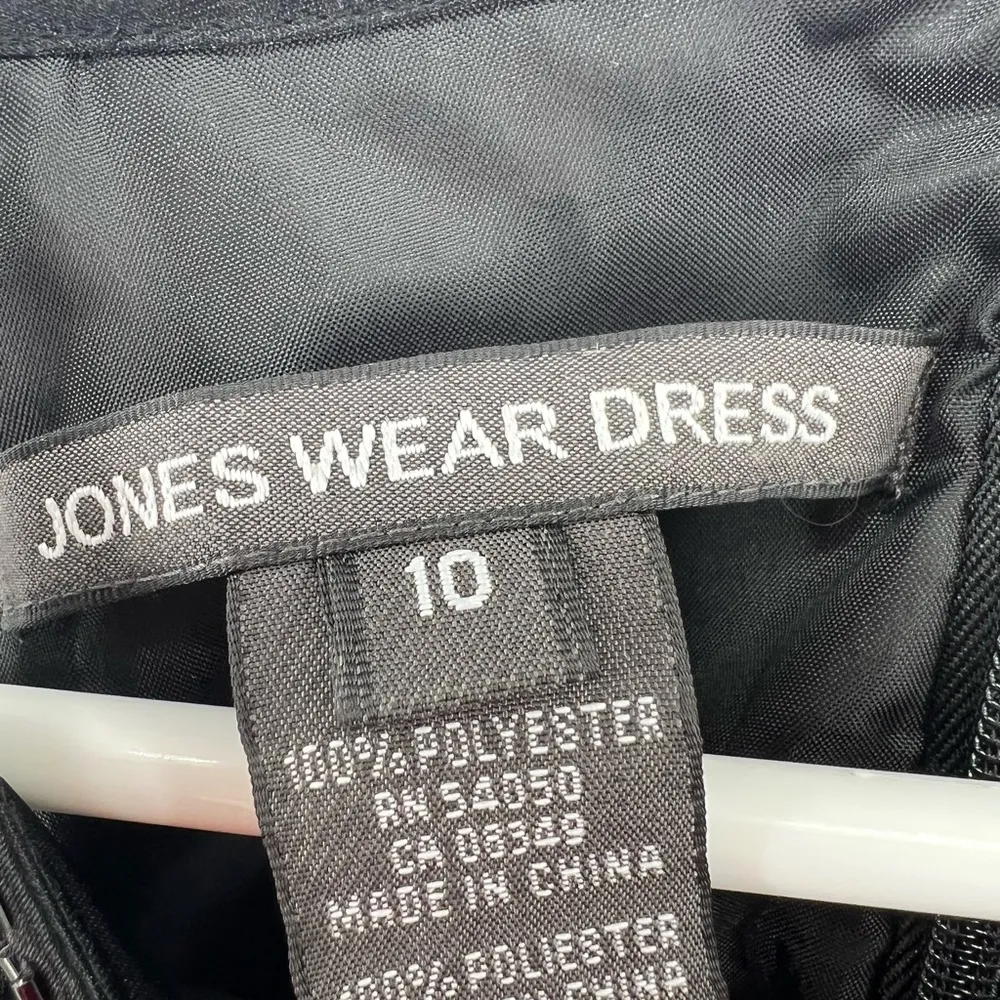 Jones Wear Dress halter black beaded flowy floor length 10 formal cocktail party - Image 12