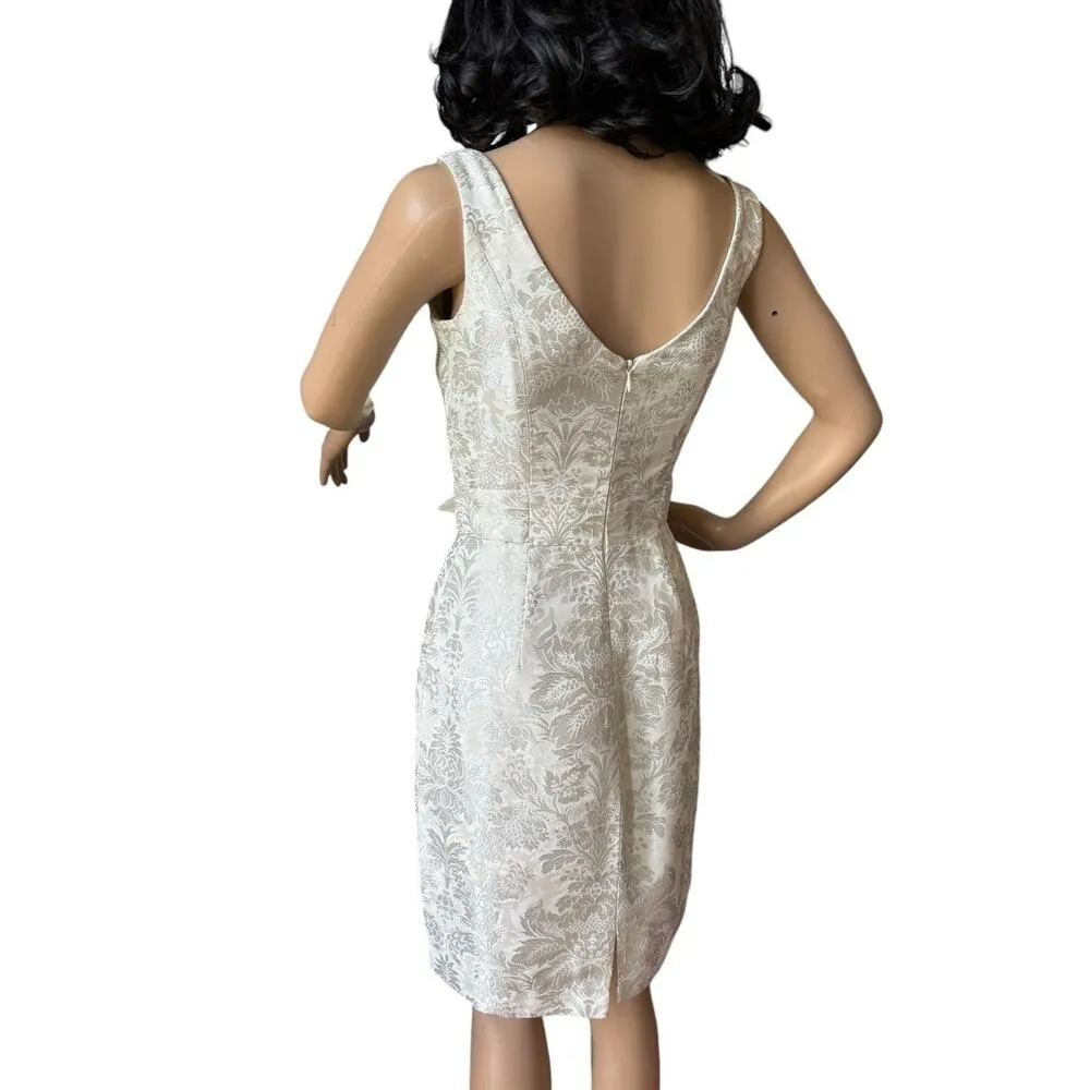 Vintage Atelier Tracy & Michael Brocade white & silver dress style 252L7 size 4 Black - Image 14