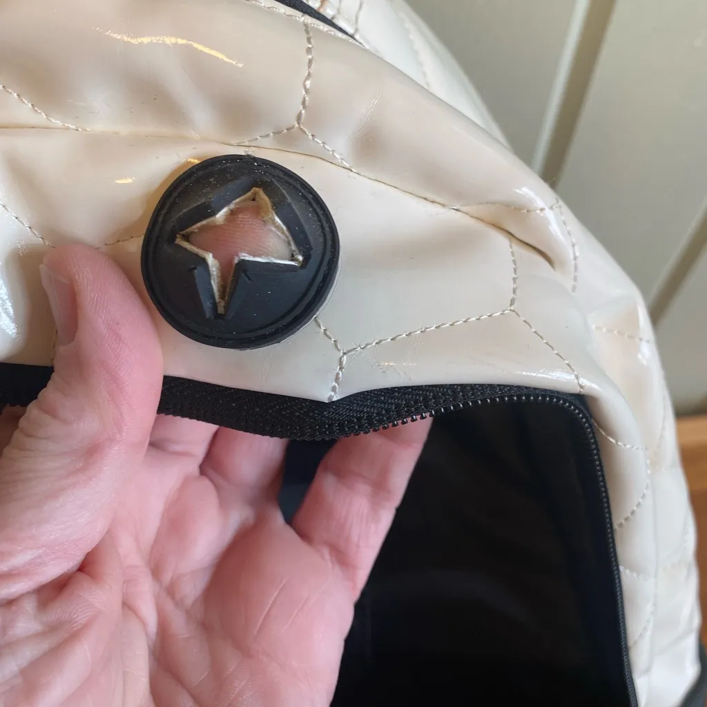 Purdue White and Black Puffer Backpack - Image 5