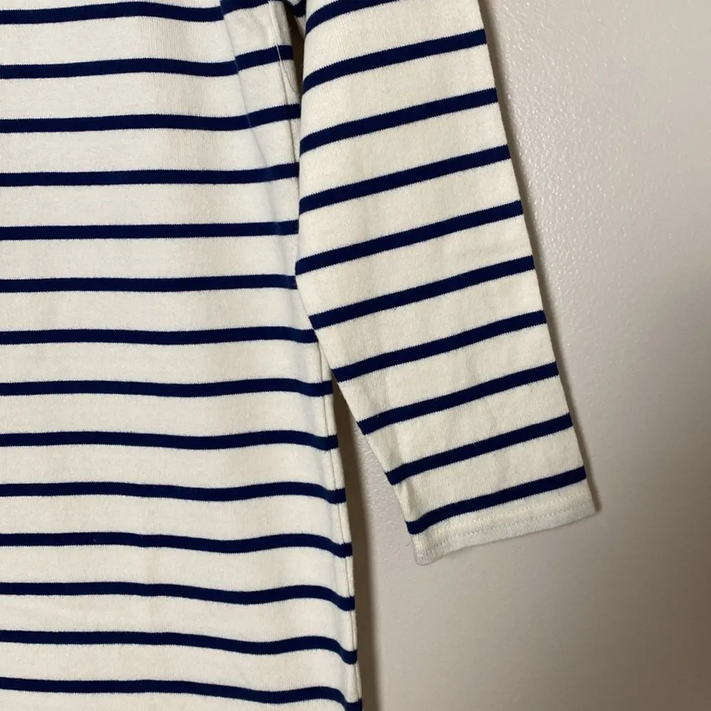 Vineyard Vines Striped Dress Navy Blue & Cream Funnel Neck Long Sleeve Size XS - Image 4