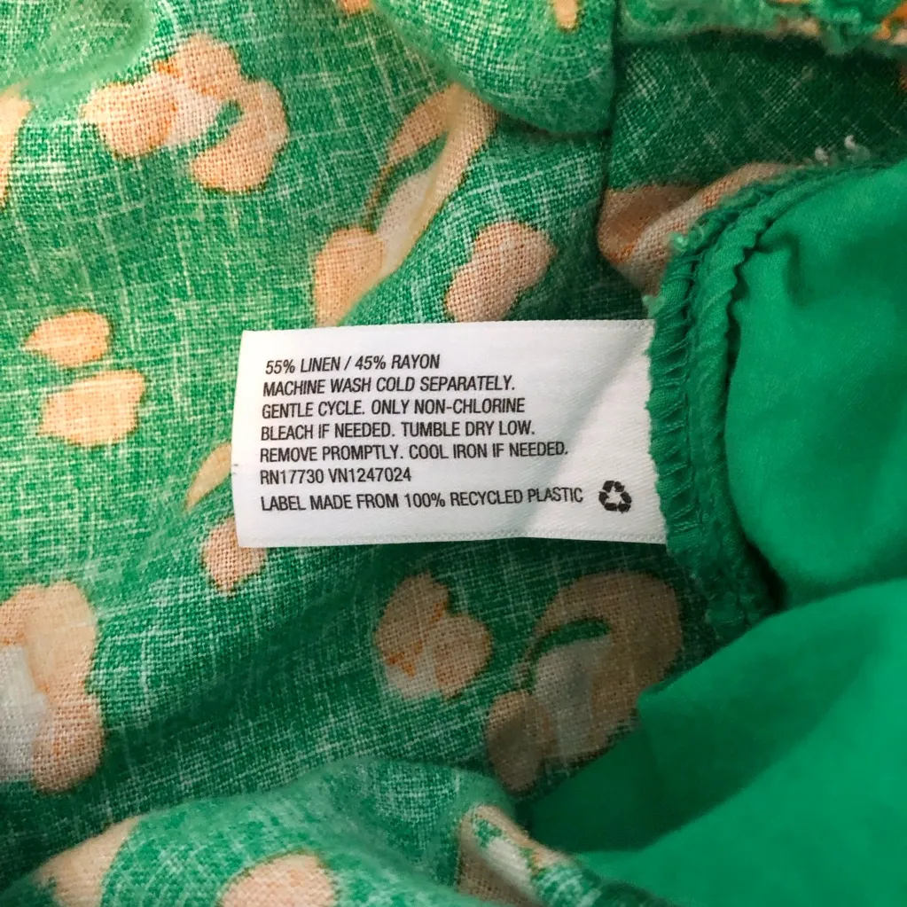 Tabitha Brown/Target green leopard print linen blend pleated shorts medium - Image 7