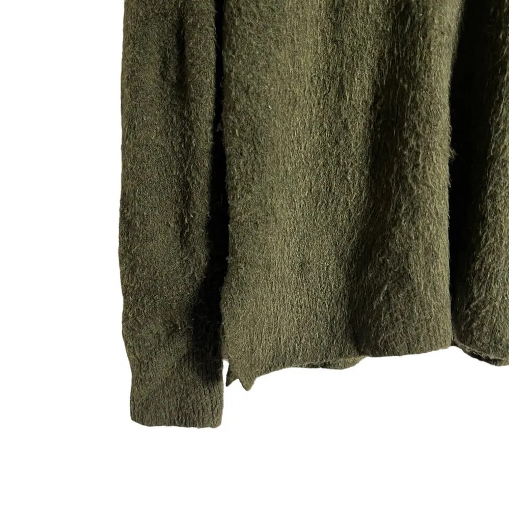 J.Crew Green Extra Soft Knit Long Sleeve Split Collared Neck Pullover Sweater S - Image 4