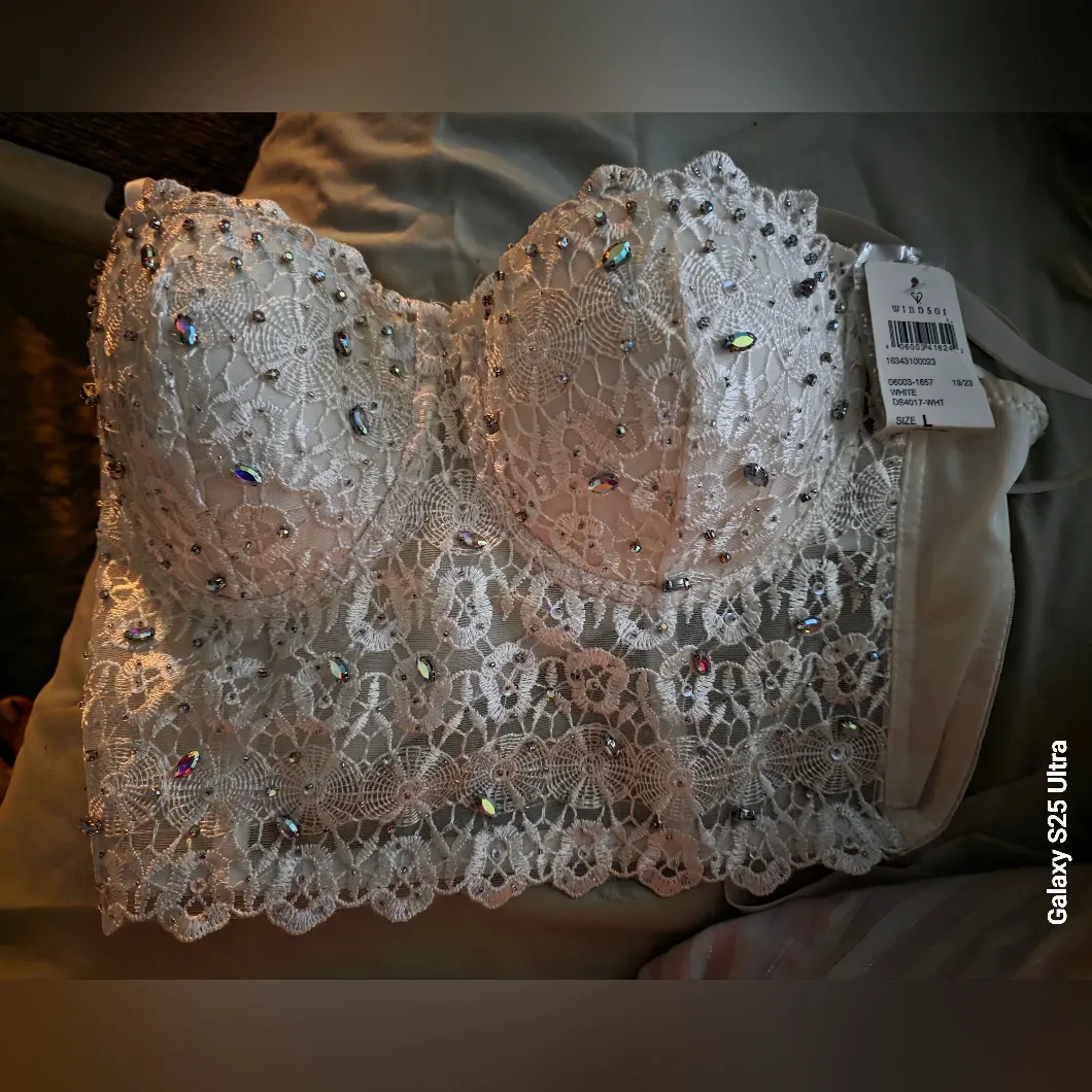 McBling White Lace Bustier - Image 2