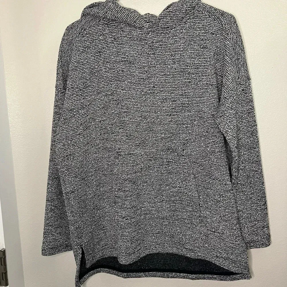 Lou & grey for Loft grey and black boucle hoodie sweatshirt women’s small warm - Image 2