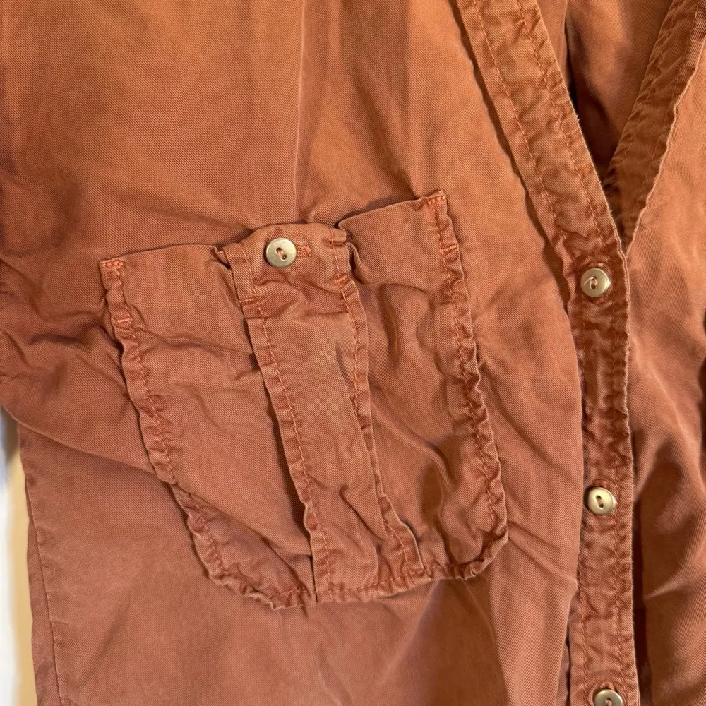 ZARA Women’s Dusty Rose Button Down Long Sleeve with Pockets Size XS - Image 3