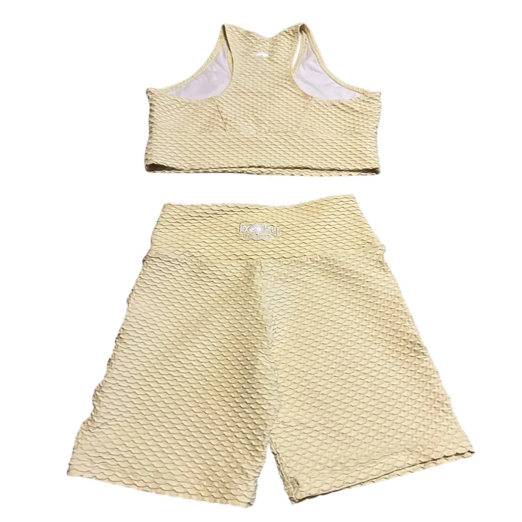 Booty by Brabants Creamy Yellow Two Piece Workout Set Athletic Size Small Womens - Image 7