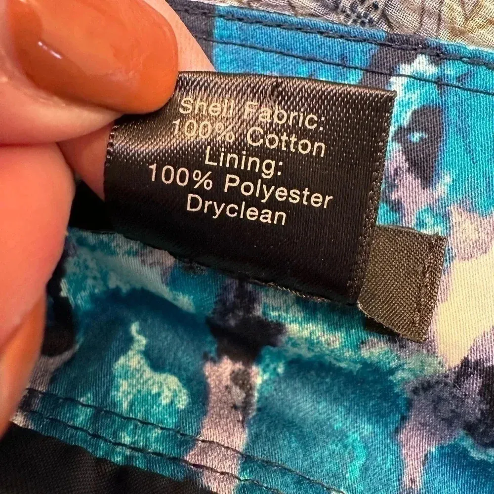 Ann Taylor | Blue Cotton Watercolor Tie Dye A-Line Skirt Size 10 Medium M - Image 5