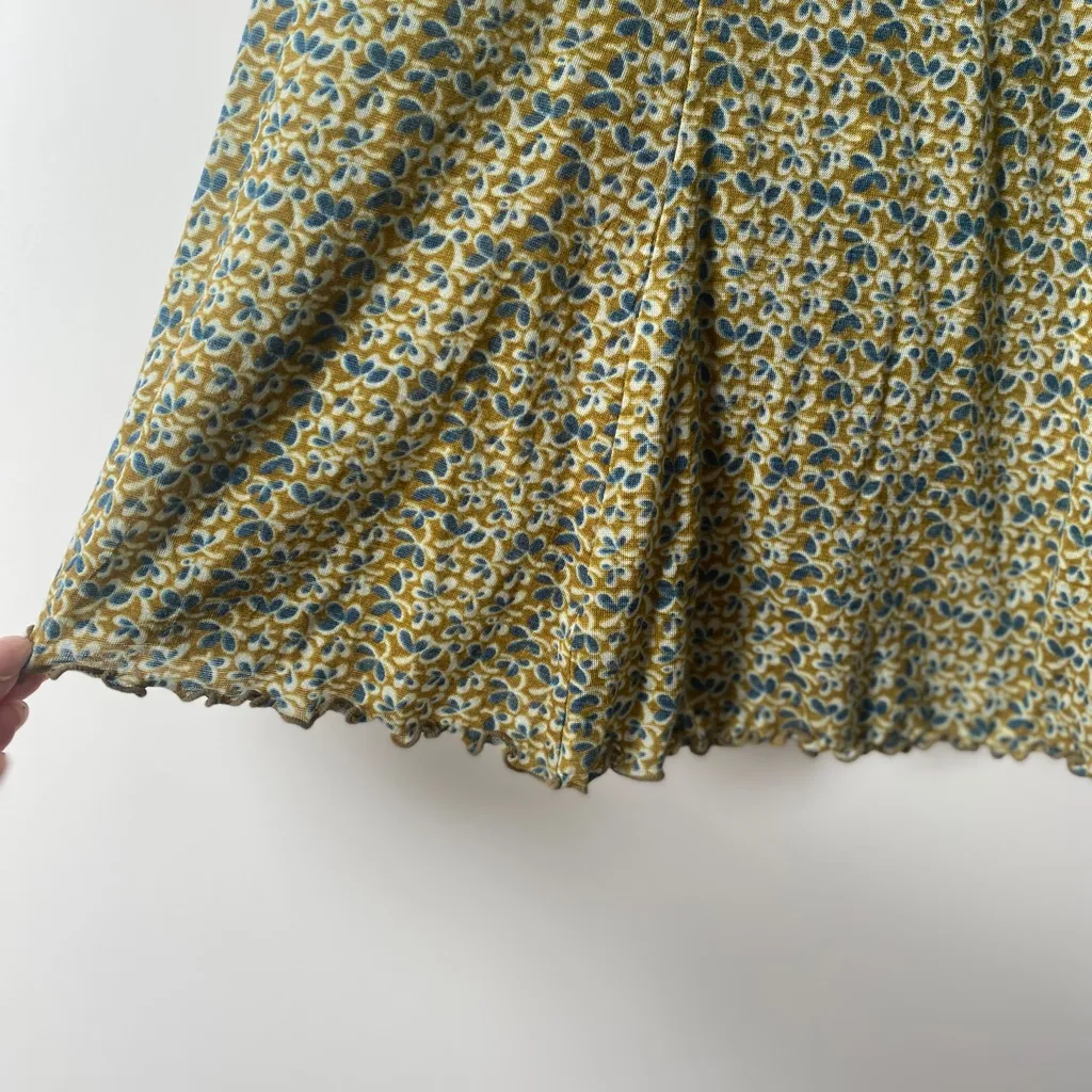 Vintage 90s Free People Ditsy Floral Mini Slip Skirt Womens Small Fairy Grunge - Image 6