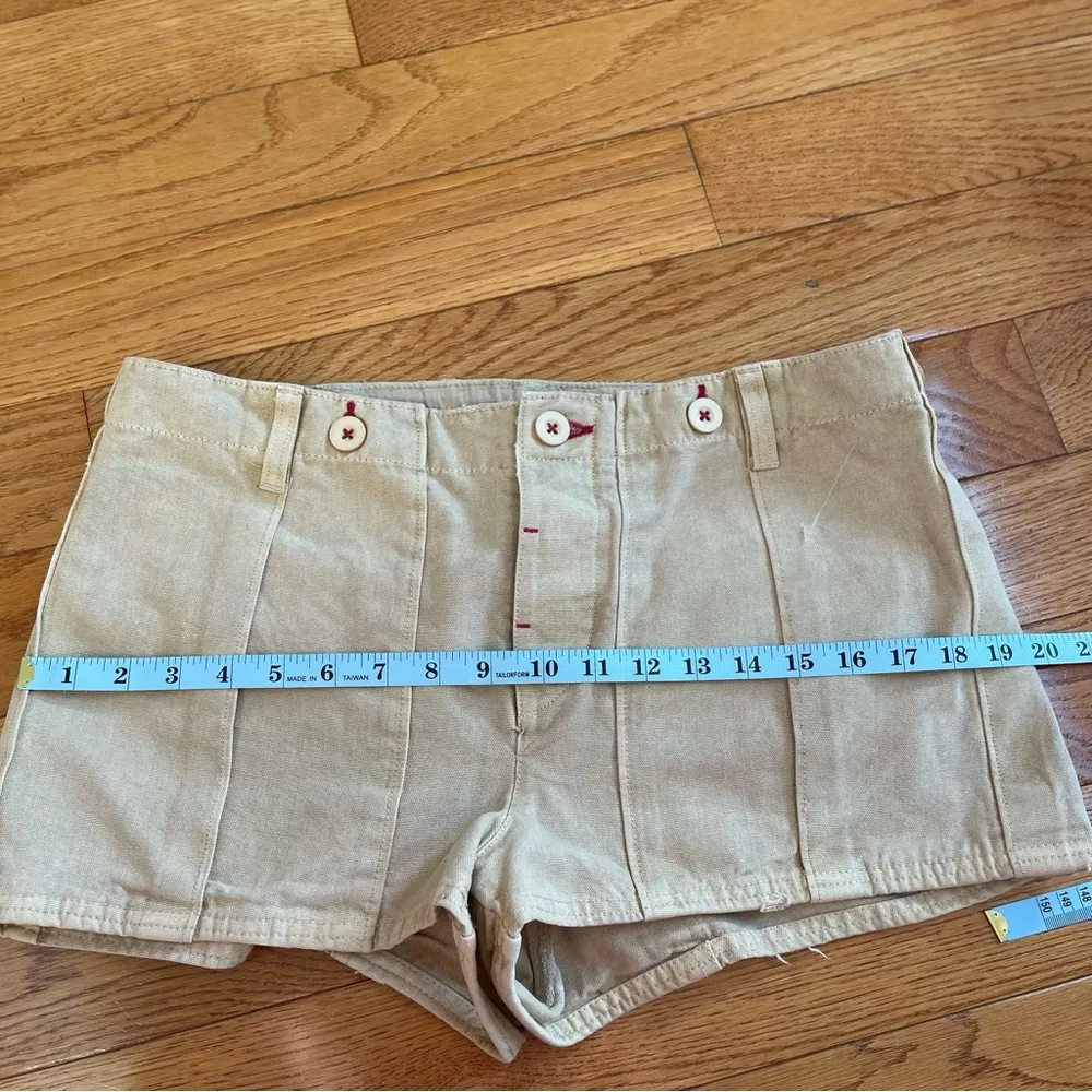FREE PEOPLE All Yours Micro Mini Shorts Khaki Neutral Brown Utility Cargo Sz 8 - Image 13