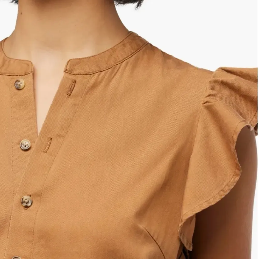 Joe's Jeans Flutter Sleeve Romper XS‎ Burnt Orange - Image 2