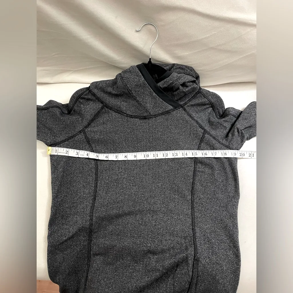 Lululemon Think Fast Hoodie Heathered Herringbone Black Size 10 - Image 13