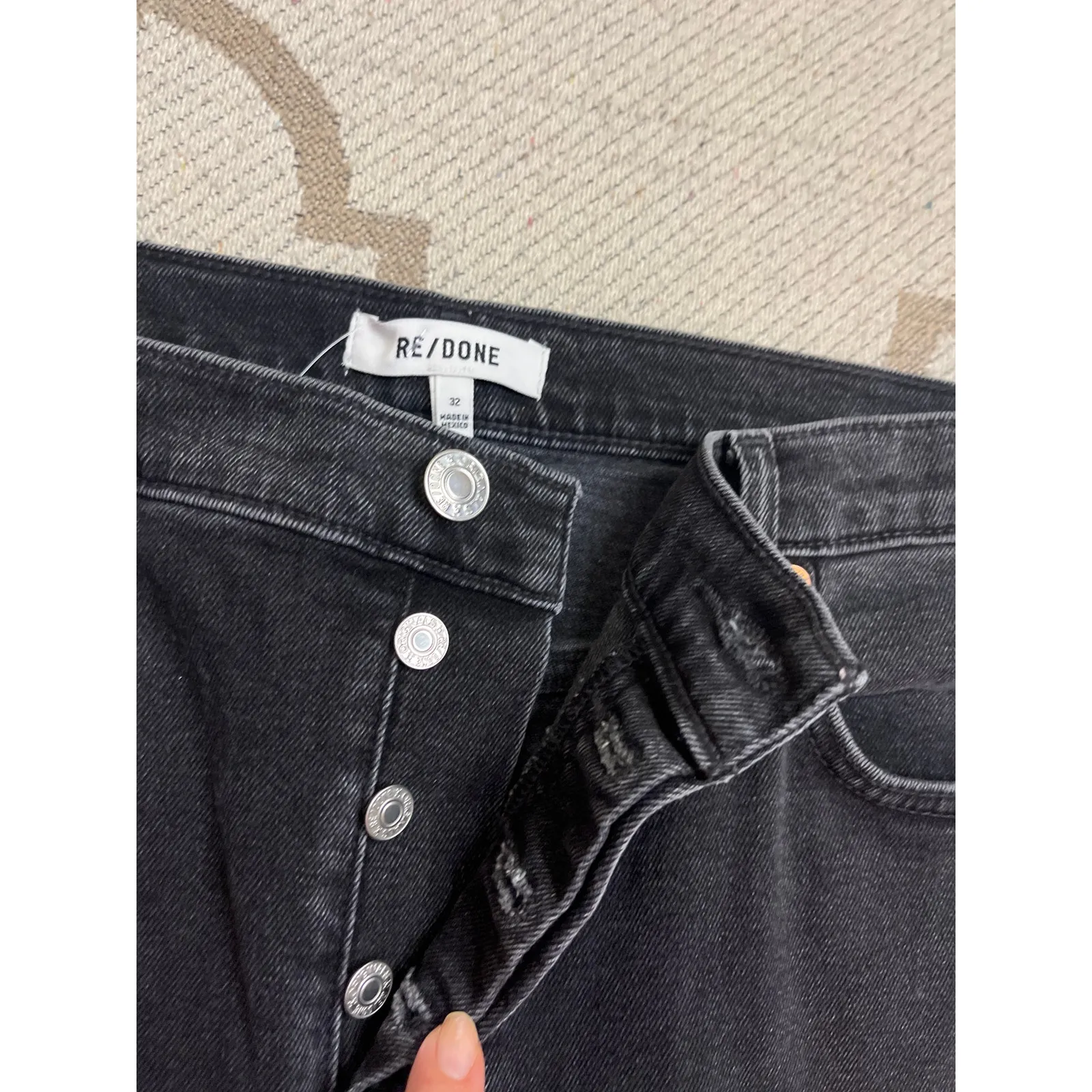 Re/Done 90’s High Rise Ankle Crop Washed Noir Jeans, size 32, MSRP $275 - Image 7