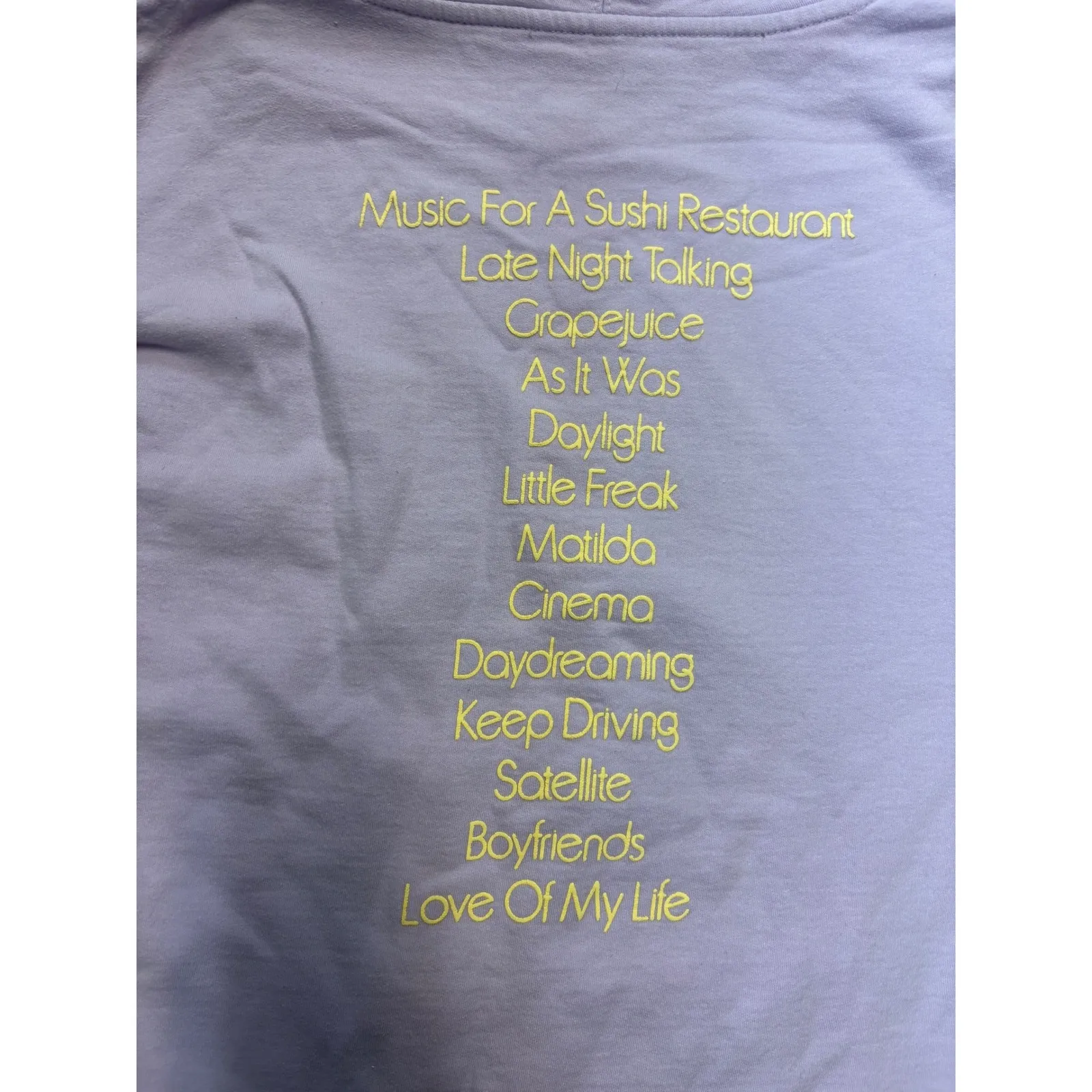 Harry Styles Love Of My Life Hoodie Lilac Graphic Tour Sweatshirt XL - Image 7