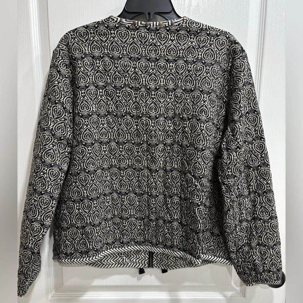 Women’s Black, Tan and White Quilted Zip Front Jacket by Tribal, NWT, Size TG/XL Black - Image 8