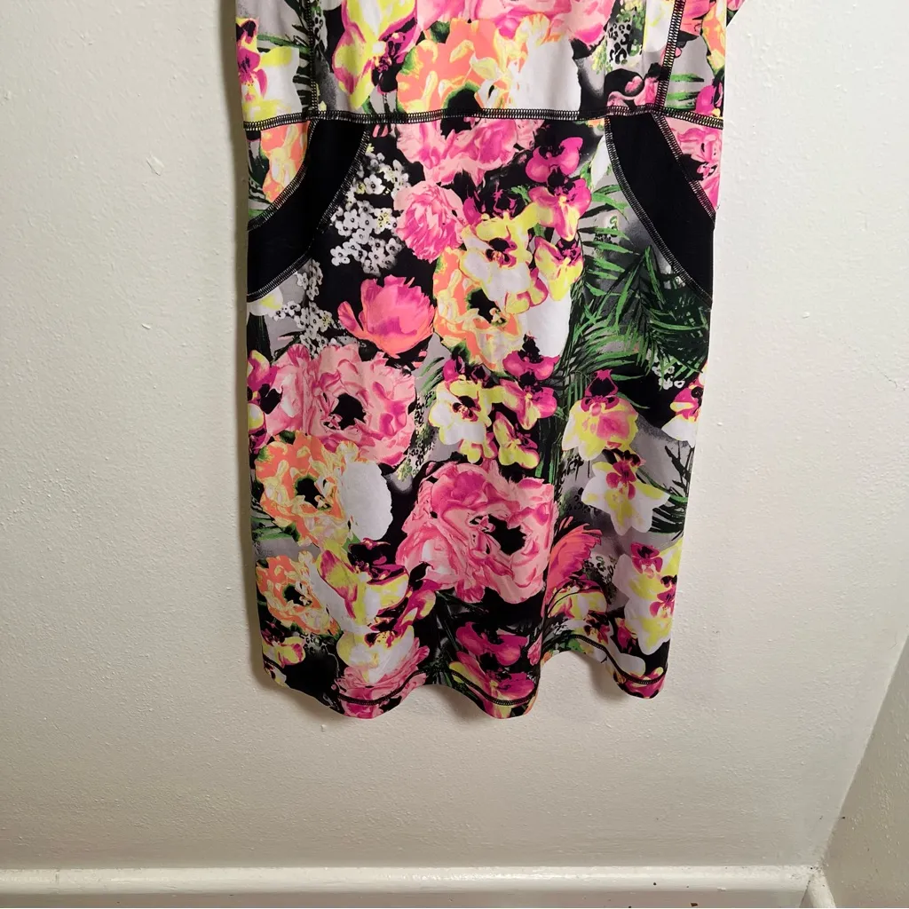 Fila Sport Athletic Dress Black Pink Floral M - Image 3