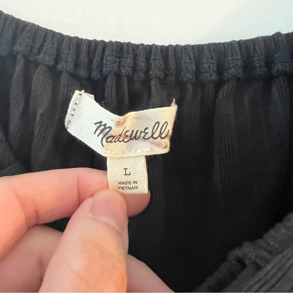 Madewell Ribbed Square-Neck Long-Sleeve Top Size Large NWOT - Image 9