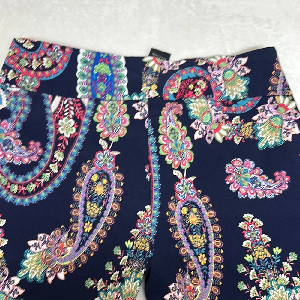 Zac & Rachel Multicolor Paisley Cropped Pants Blue Size 10 - Image 5