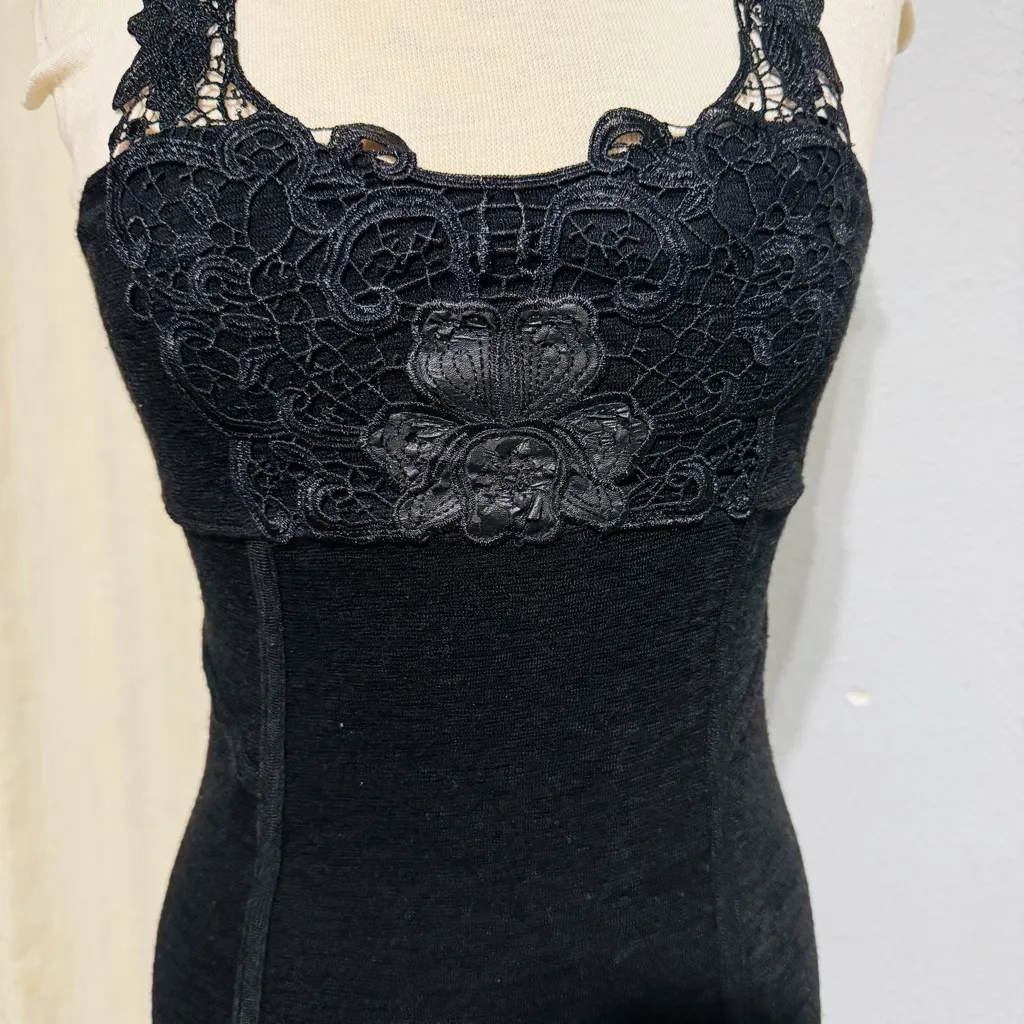 Free People Women‎ Black Lace Cocktail Lined Short Dress Size S Whimsigoth - Image 2