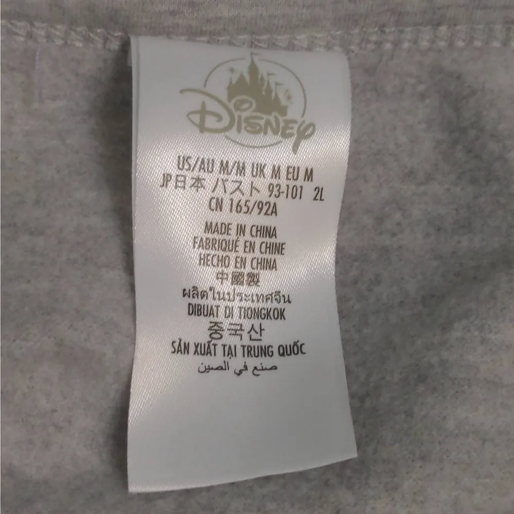 Disney Womens Crewneck Sweatshirt Purple Gray Pullover Color Block Long Sleeve M - Image 5