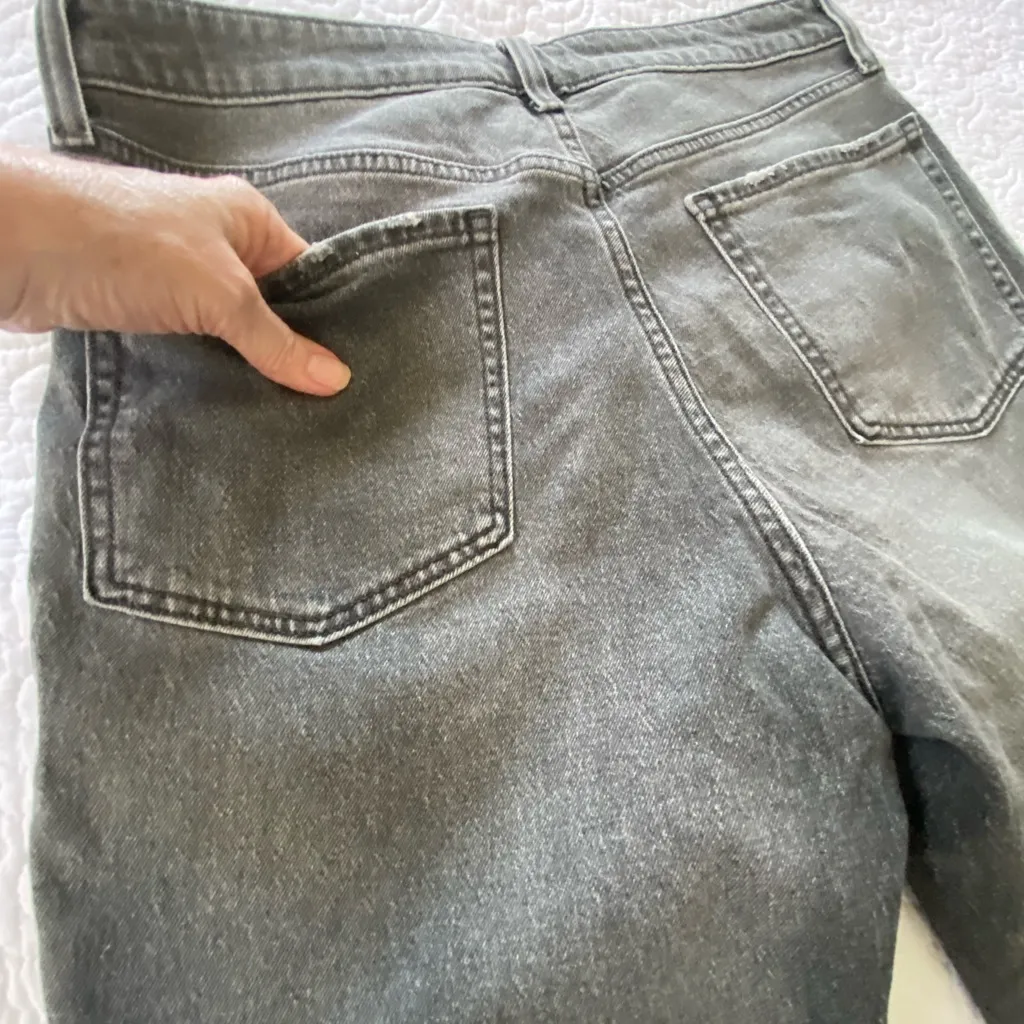 Old Navy OG High Rise Straight Gray Jeans Button Fly Normcore, Grunge, Classic - Image 8