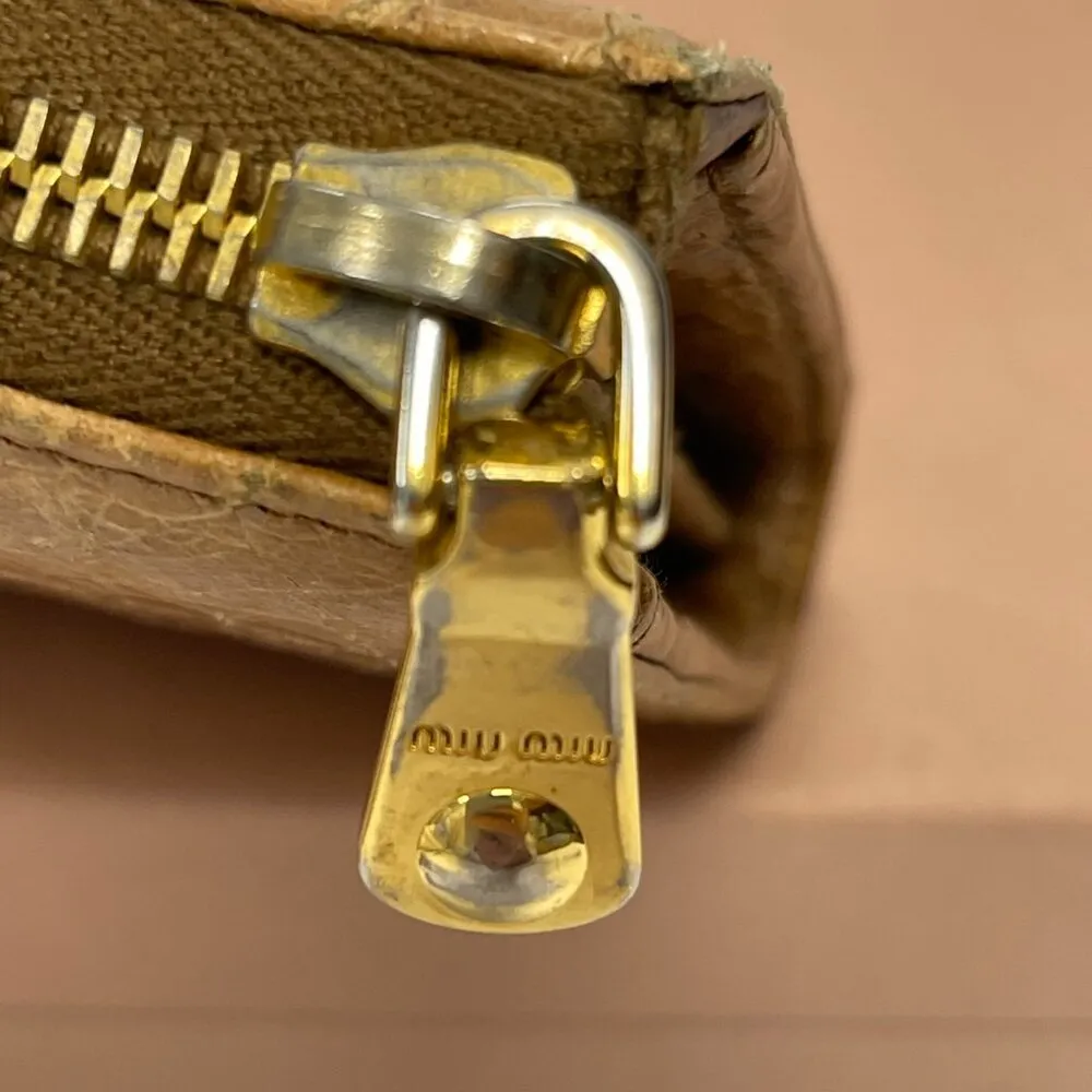 Miu Miu Crocodile-Embossed Leather Zip-Around Wallet, Cammello - Preowned - Image 11