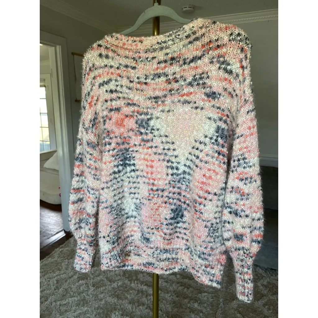 Skye’s The Limit Boucle Sweater Knit Pullover Multicolor Fuzzy Cozy Buttery Soft Pink Size L - Image 3