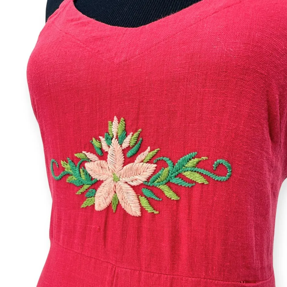 Reformation | 4 | Floral Embroidered Linen Feel Fit & Flare Lace Back Maxi Dress - Image 2