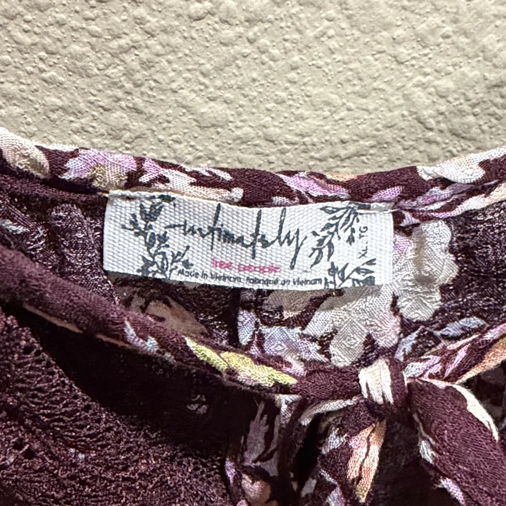 New Intimately Free People Take It Away XL Burgundy Floral Lace Bodysuit - Image 6