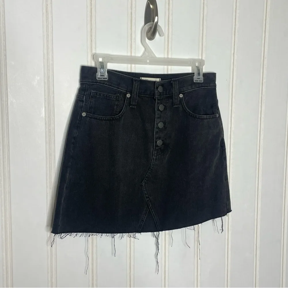 MADEWELL Black Button Front Denim Mini Skirt 402 - Image 2