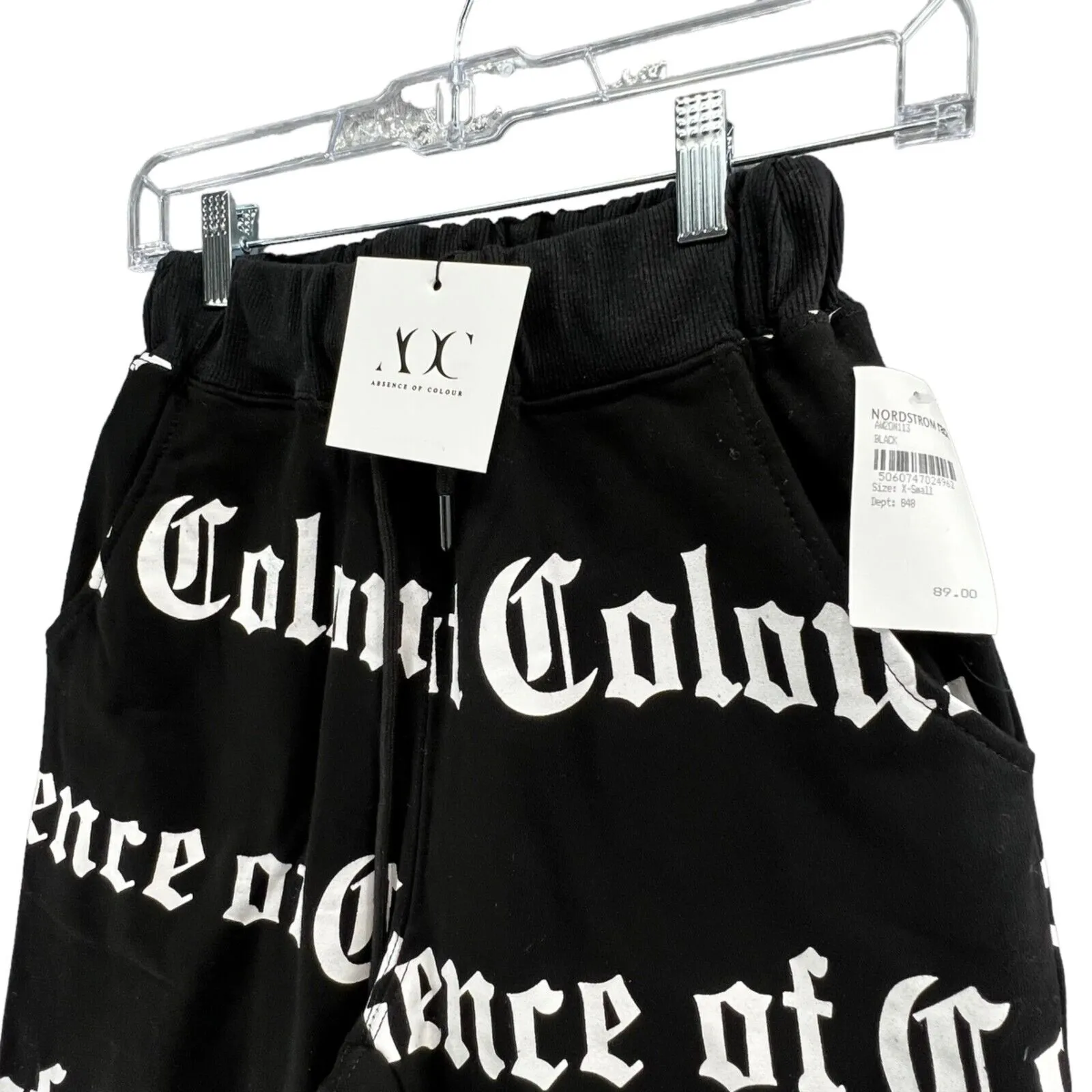 Absence Of Colour Pants Womens XS Roma Jogger Sweatpants Spellout Streetwear NEW Black - Image 4